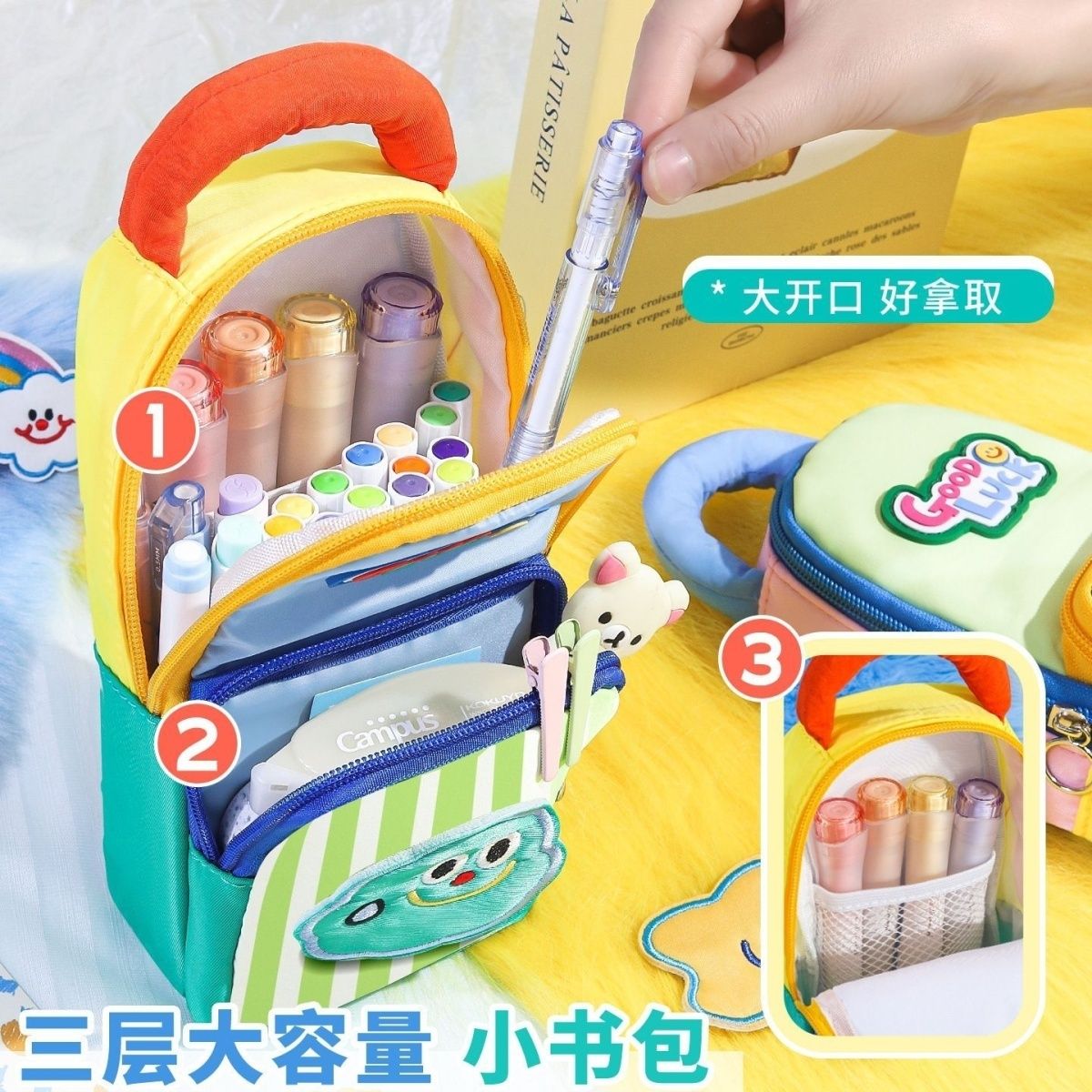 Beauty Makeup Box Set - 3D Kawaii Duży Wielowarstwowy Piórnik Wodoodporny