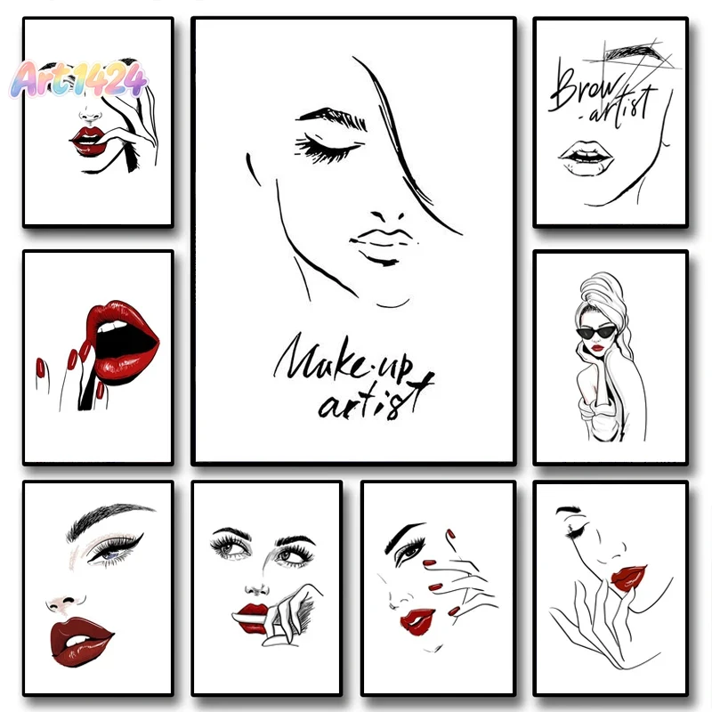 Beauty Of Makeup Quotes - Plakat z motywem makijażu i mody,