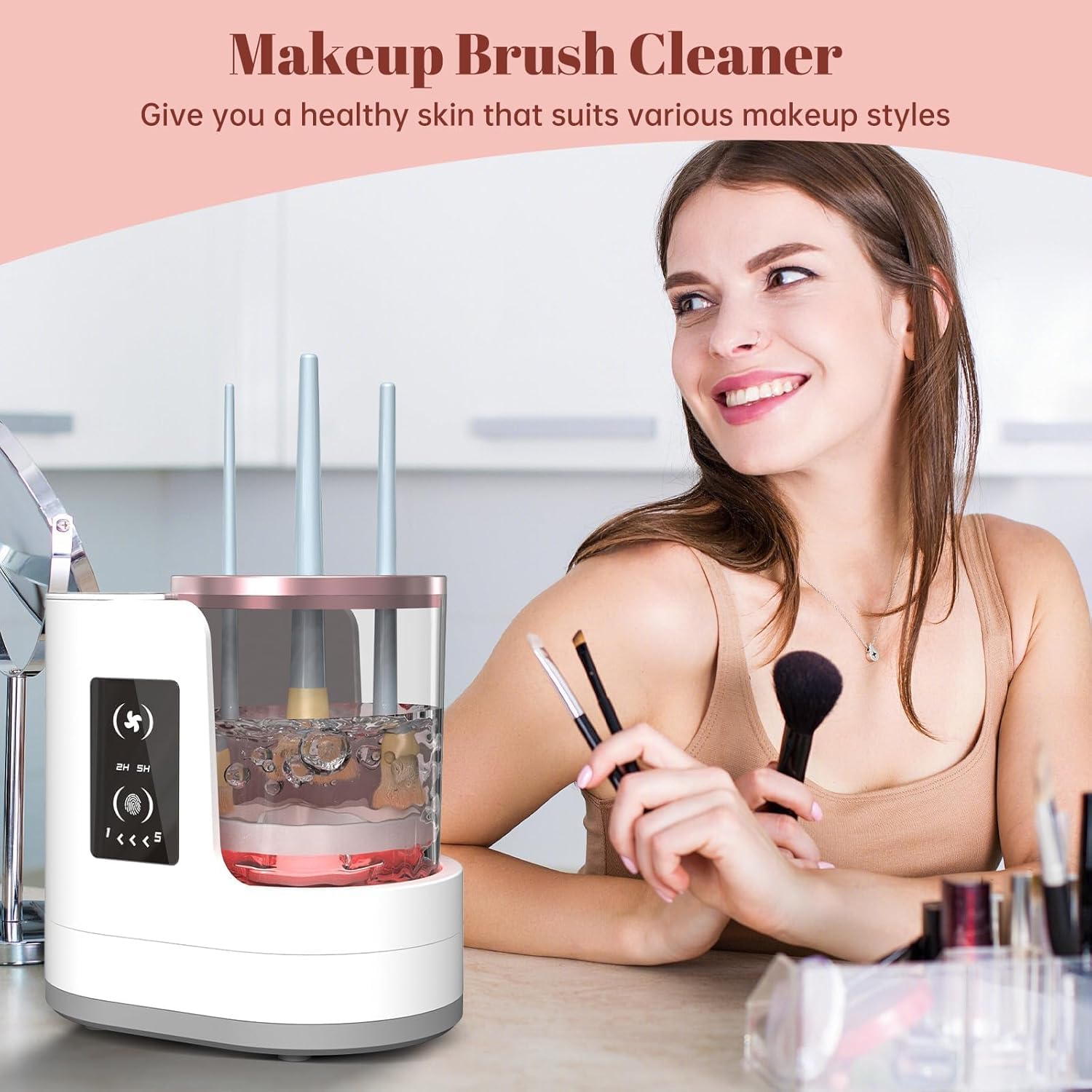 Beauty Home Makeup - Automatyczna obrotowa maszyna do czyszczenia pędzli