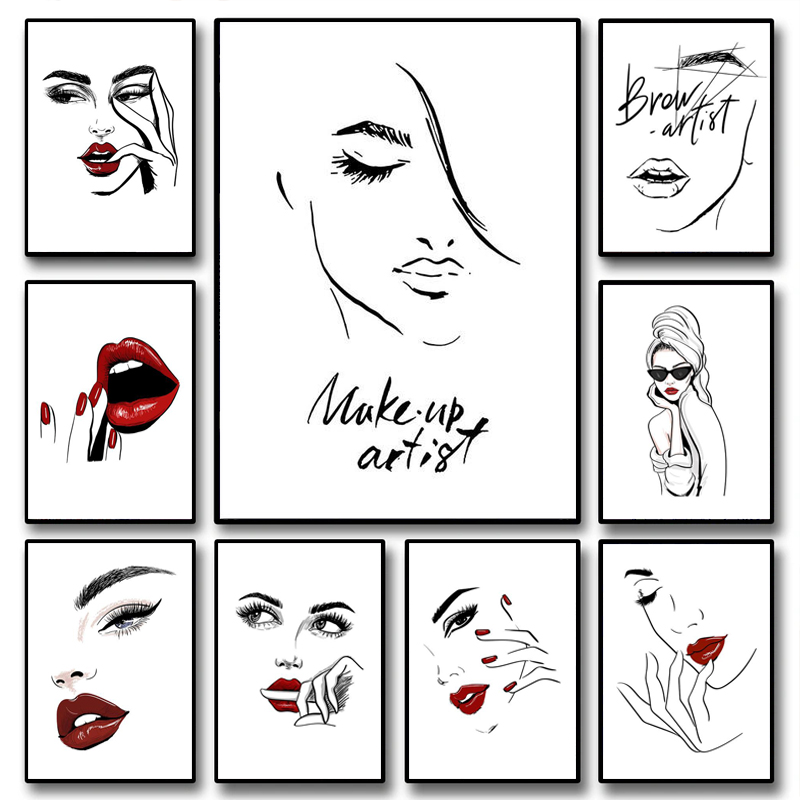 1 szt. bezramowy obraz na płót – Beauty Of Makeup Quotes recenzja i cena
