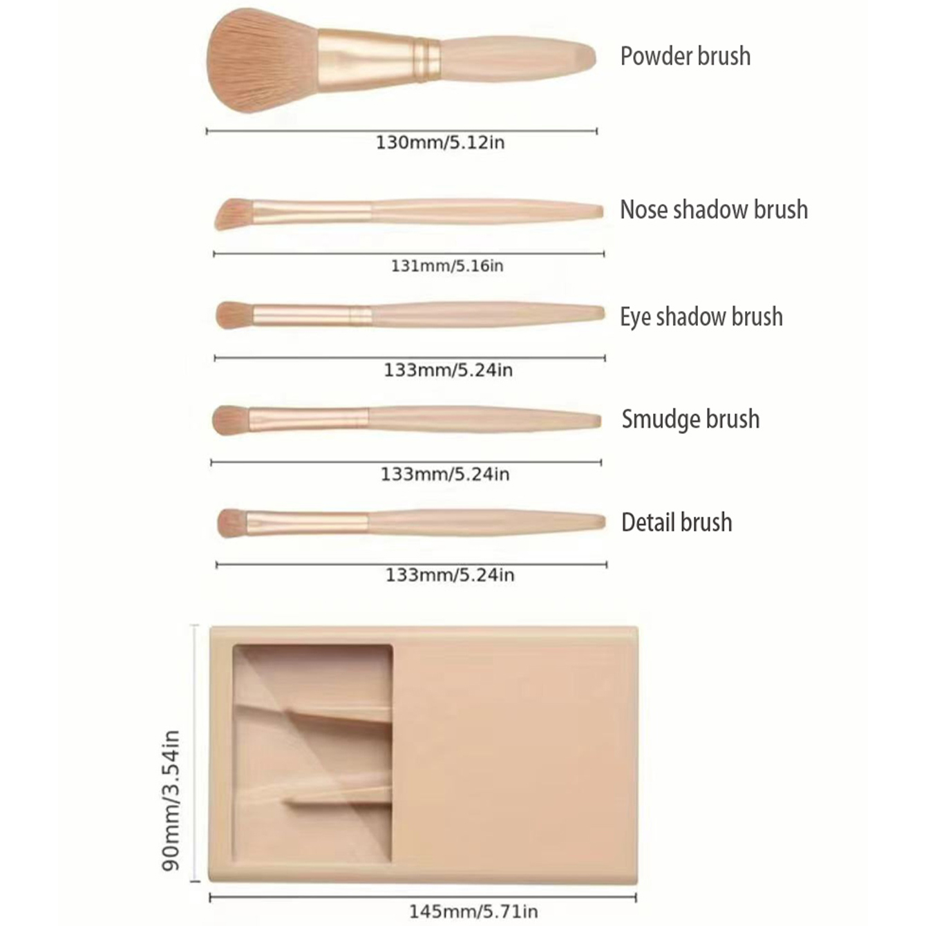 5-częściowy zestaw pędzli kosm – Beauty Makeup Box Set recenzja i cena